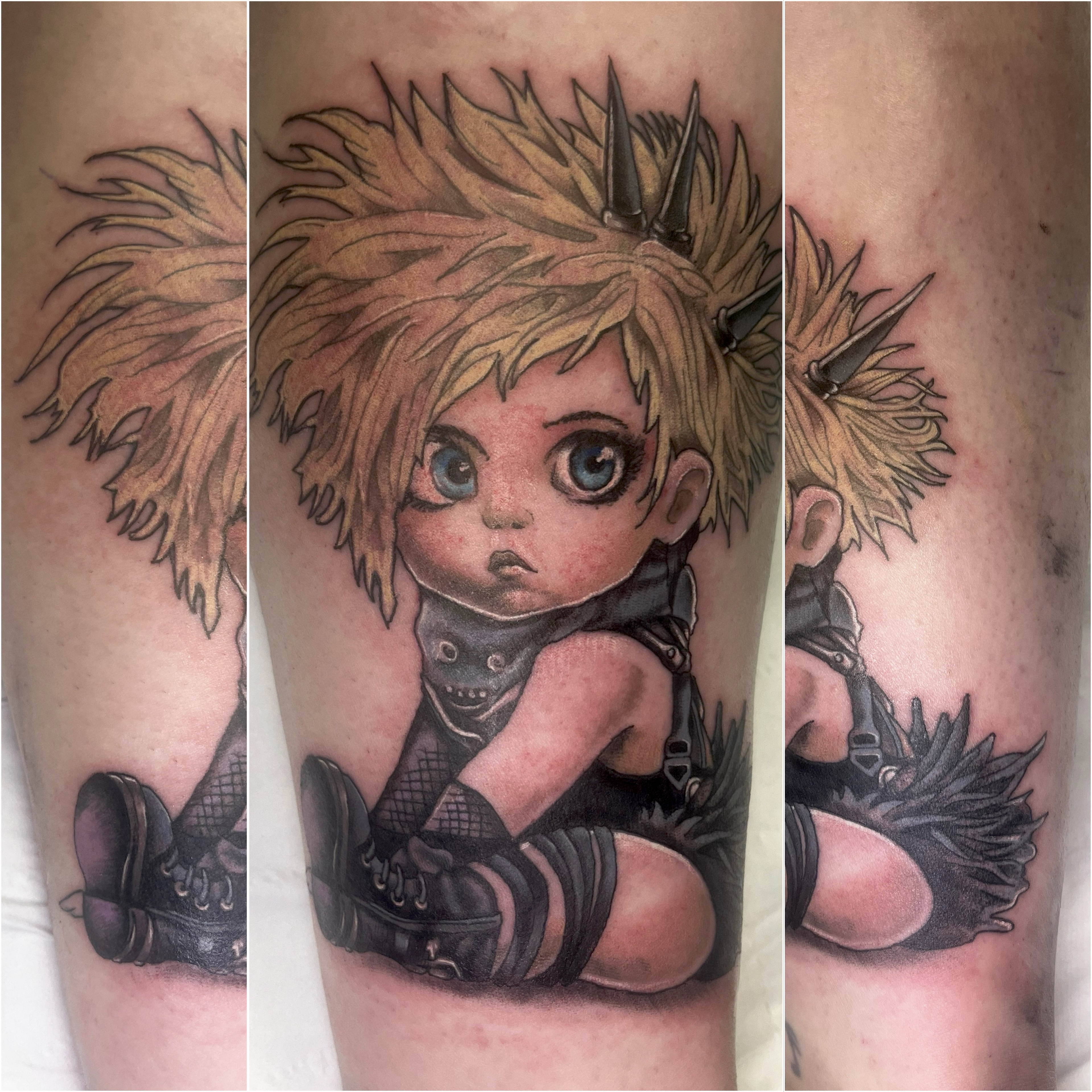 Chibi Cloud Strife from Final Fantasy VII tattoo by Leo